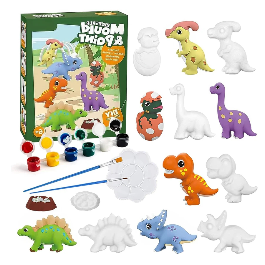 AliExpress Arts and Crafts Set Painting Kit Unpainted DIY Dinosaur Space Projects Creative Blank Model Toys Graffiti Montessori Educational, view 2