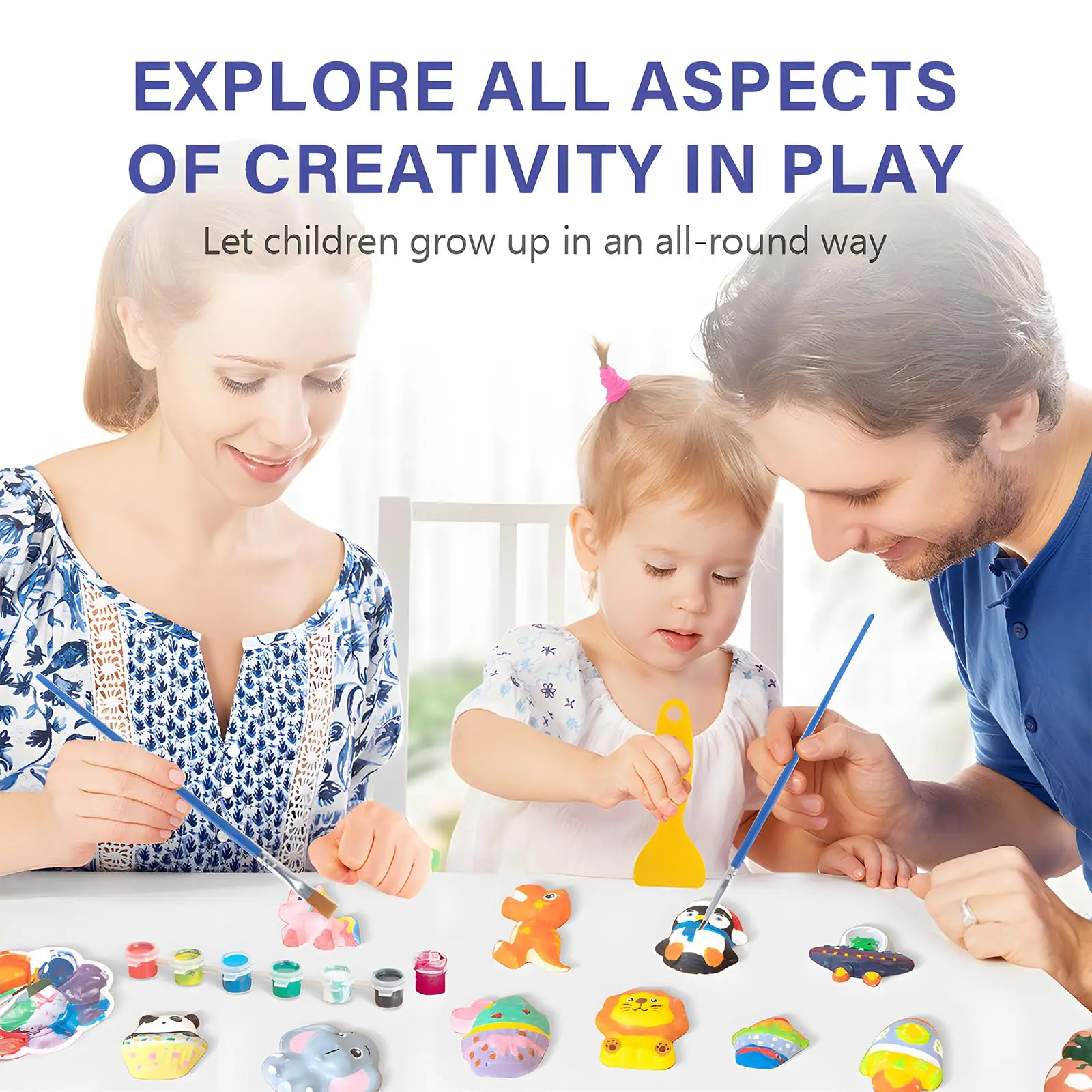 AliExpress Arts and Crafts Set Painting Kit Unpainted DIY Dinosaur Space Projects Creative Blank Model Toys Graffiti Montessori Educational, view 3