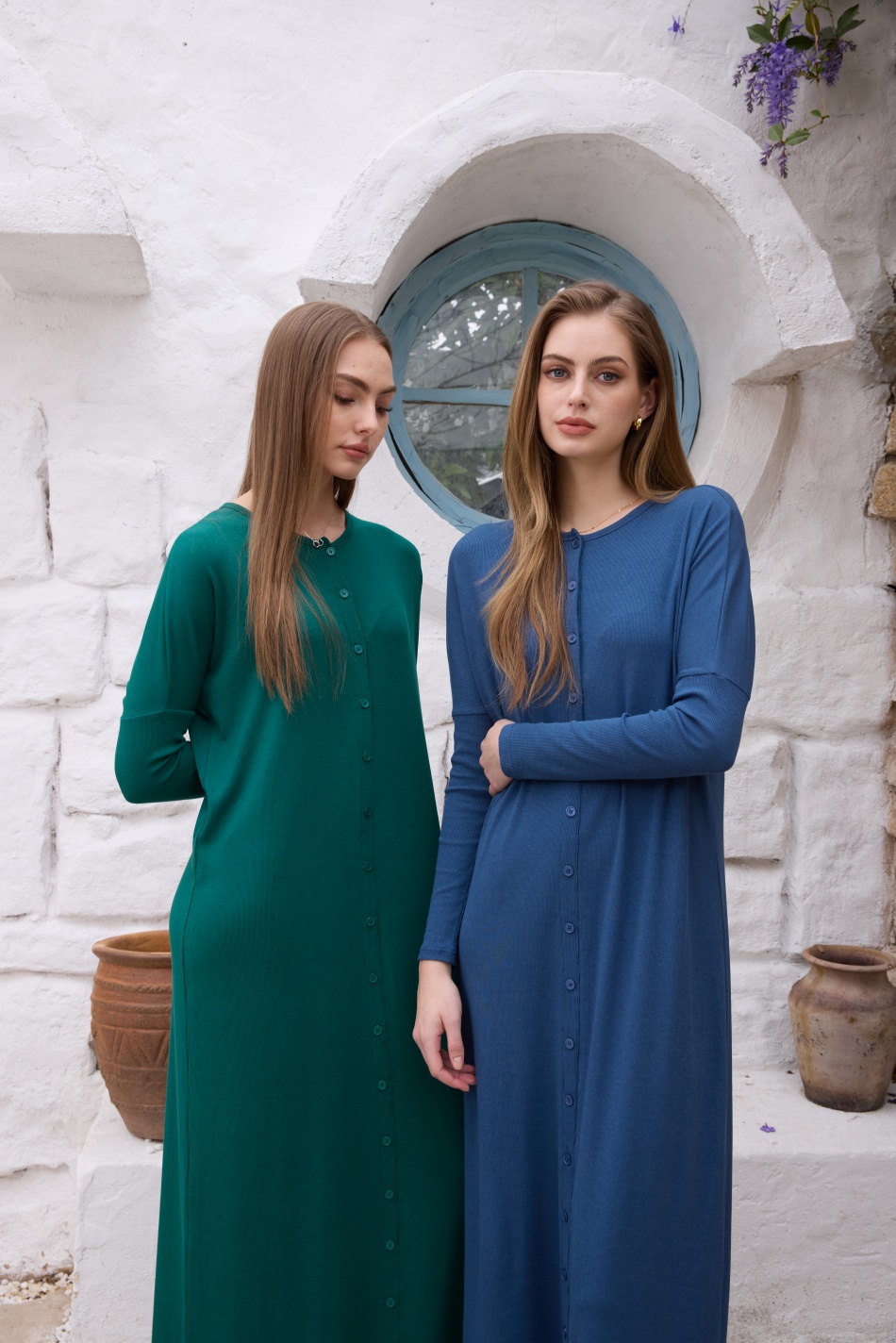 AliExpress AS SS26 summer loose style button dress comfortable ribbing fabric dress o-neck lady clothes, view 2