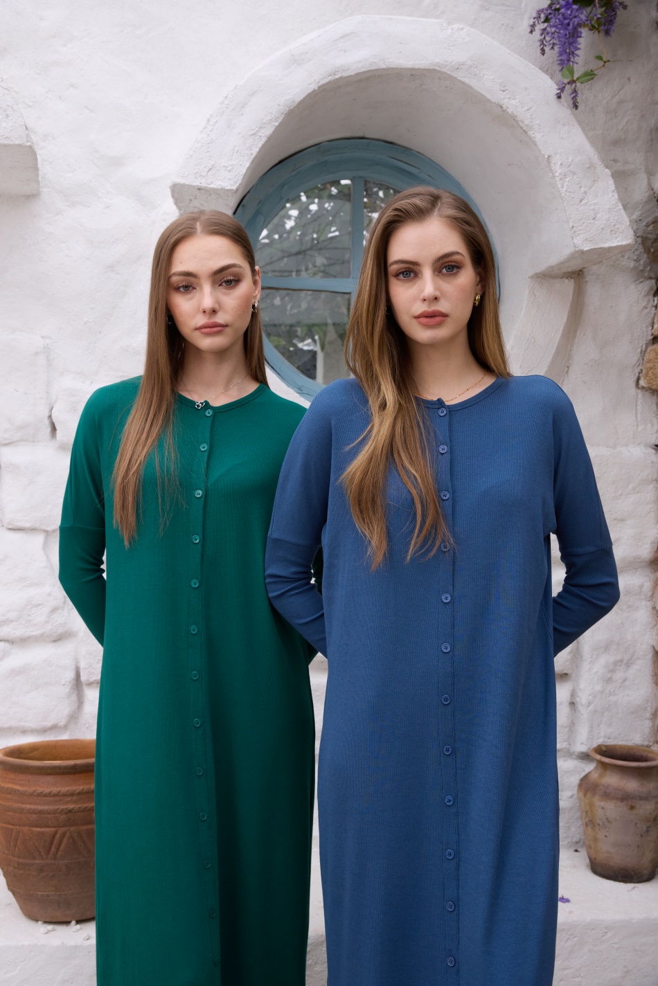 AliExpress AS SS26 summer loose style button dress comfortable ribbing fabric dress o-neck lady clothes, view 3