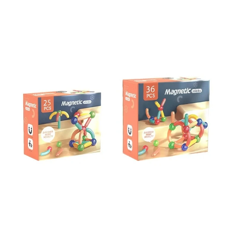 AliExpress Assembled Magnetic Building Blocks Cube Set Early Education Toys Brain Development Puzzle for Baby  Creative Magnetic Rod Toy, view 5