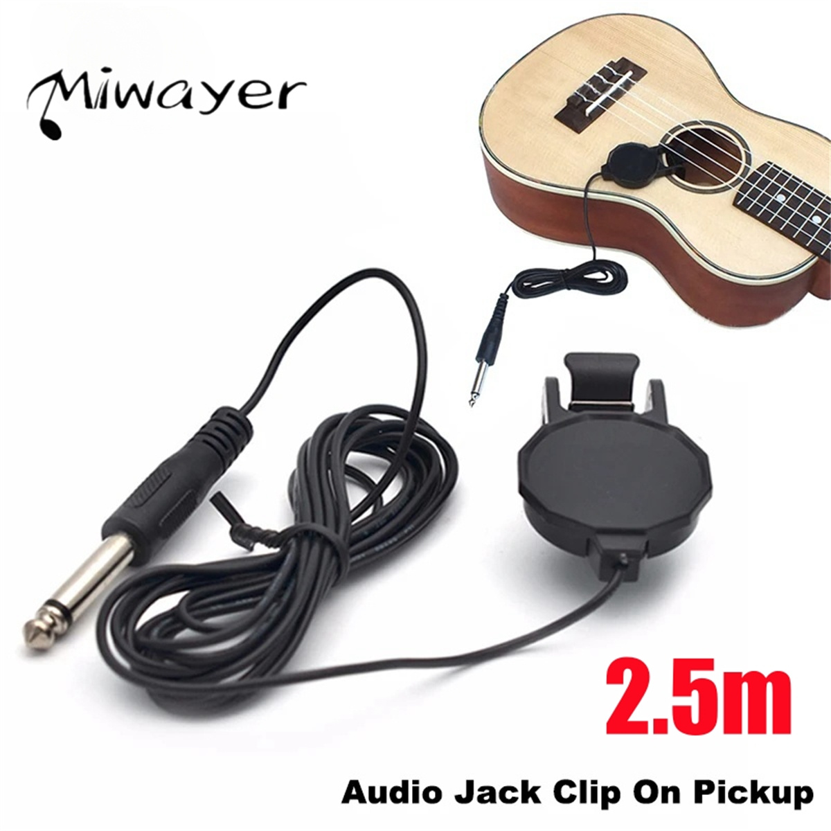 AliExpress Audio Jack Clip On Pickup for Acoustic Guitar\Mandolin\Bouzouki\Violin\Banjo\Ukulele Length 2.5 M Sound Pickup Transducer, view 2