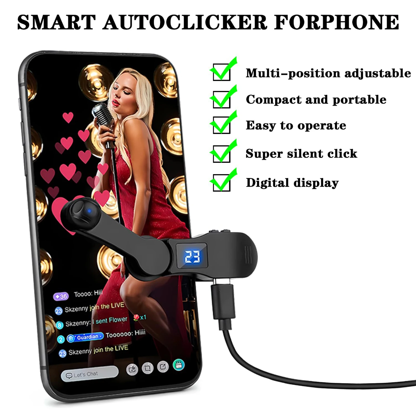 AliExpress USB Auto Screen Tapper Clicker for Phones, view 2