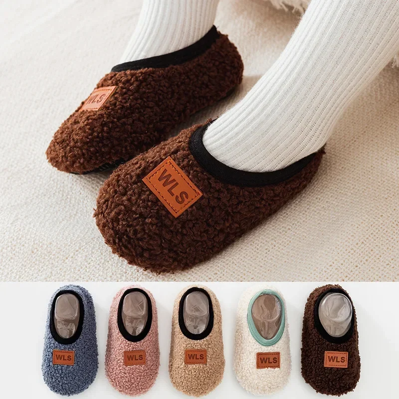 AliExpress Autumn Winter Baby Slippers Toddler Plush Floor Sock Shoes Boy Girl Children Soft Anti-slip Walking Shoes Indoor Home Kids Shoes