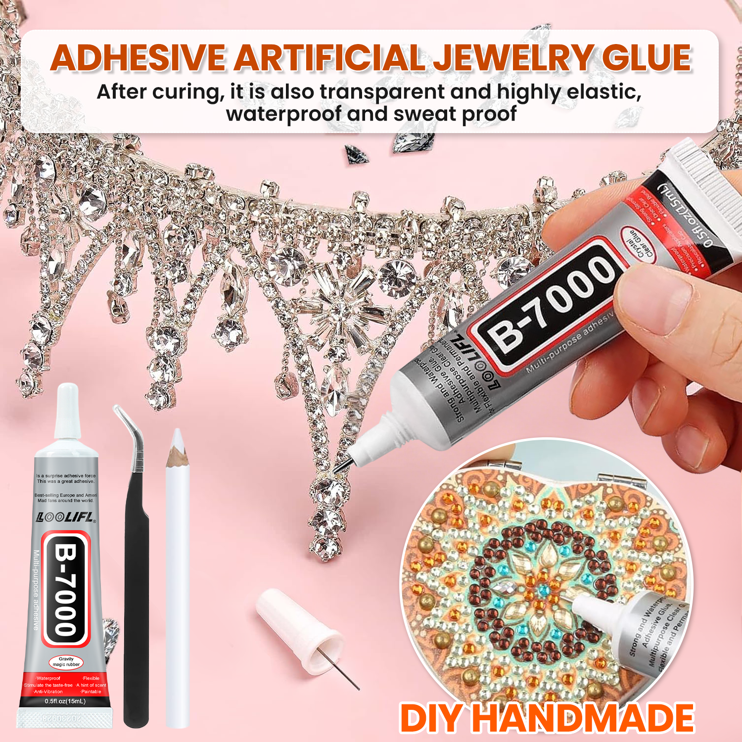 AliExpress B-7000 Clear Rhinestone and Jewelry Adhesive, view 3