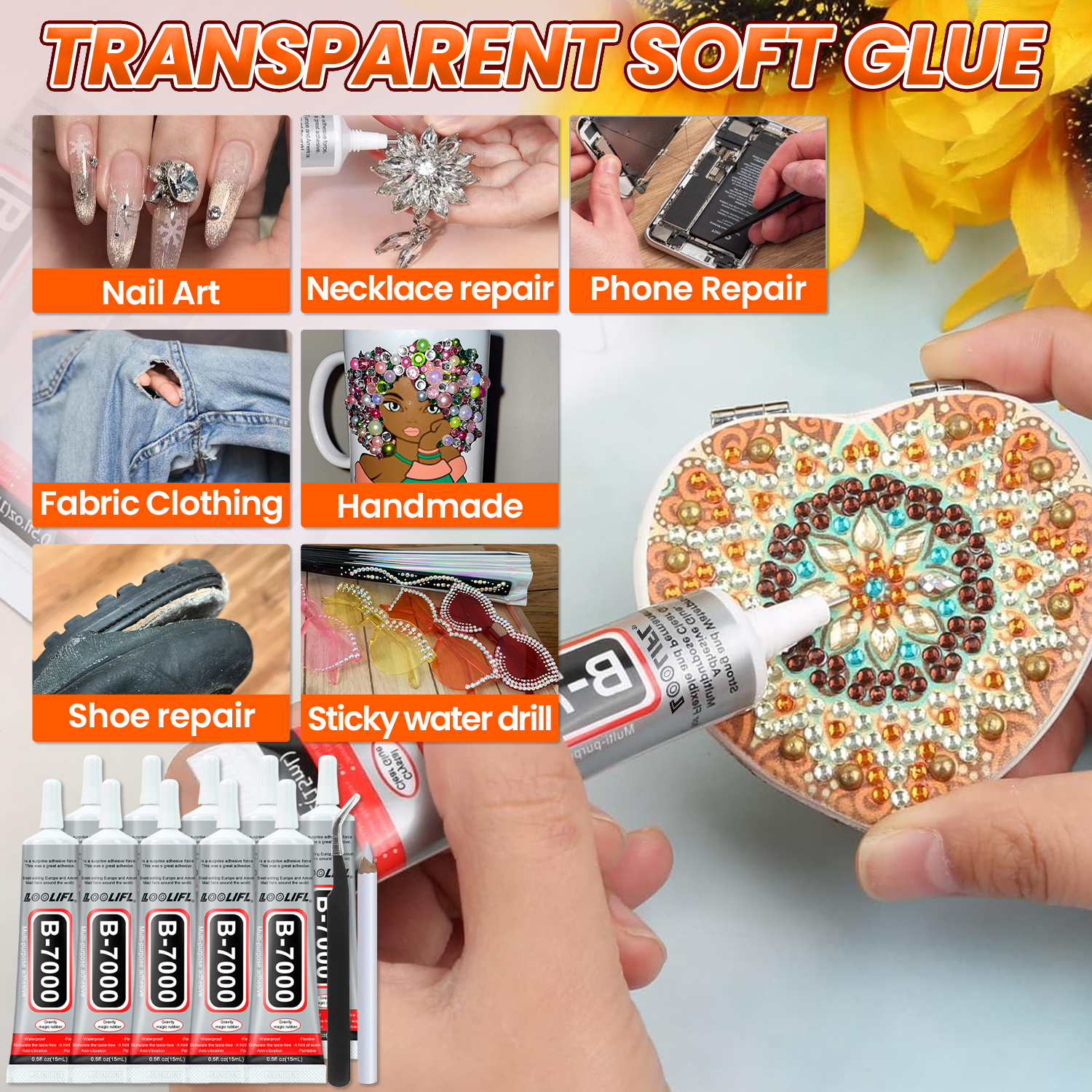 AliExpress B-7000 Clear Rhinestone and Jewelry Adhesive, view 5