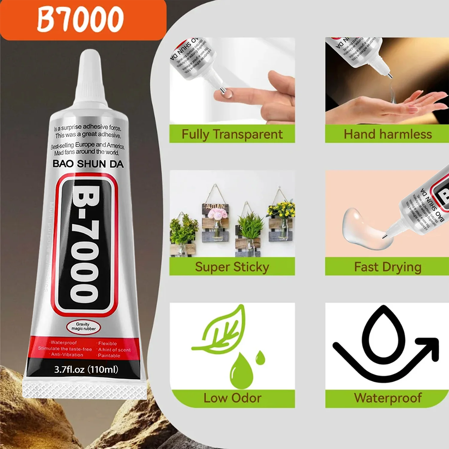AliExpress B7000 and E8000 Clear Waterproof Adhesive, view 2
