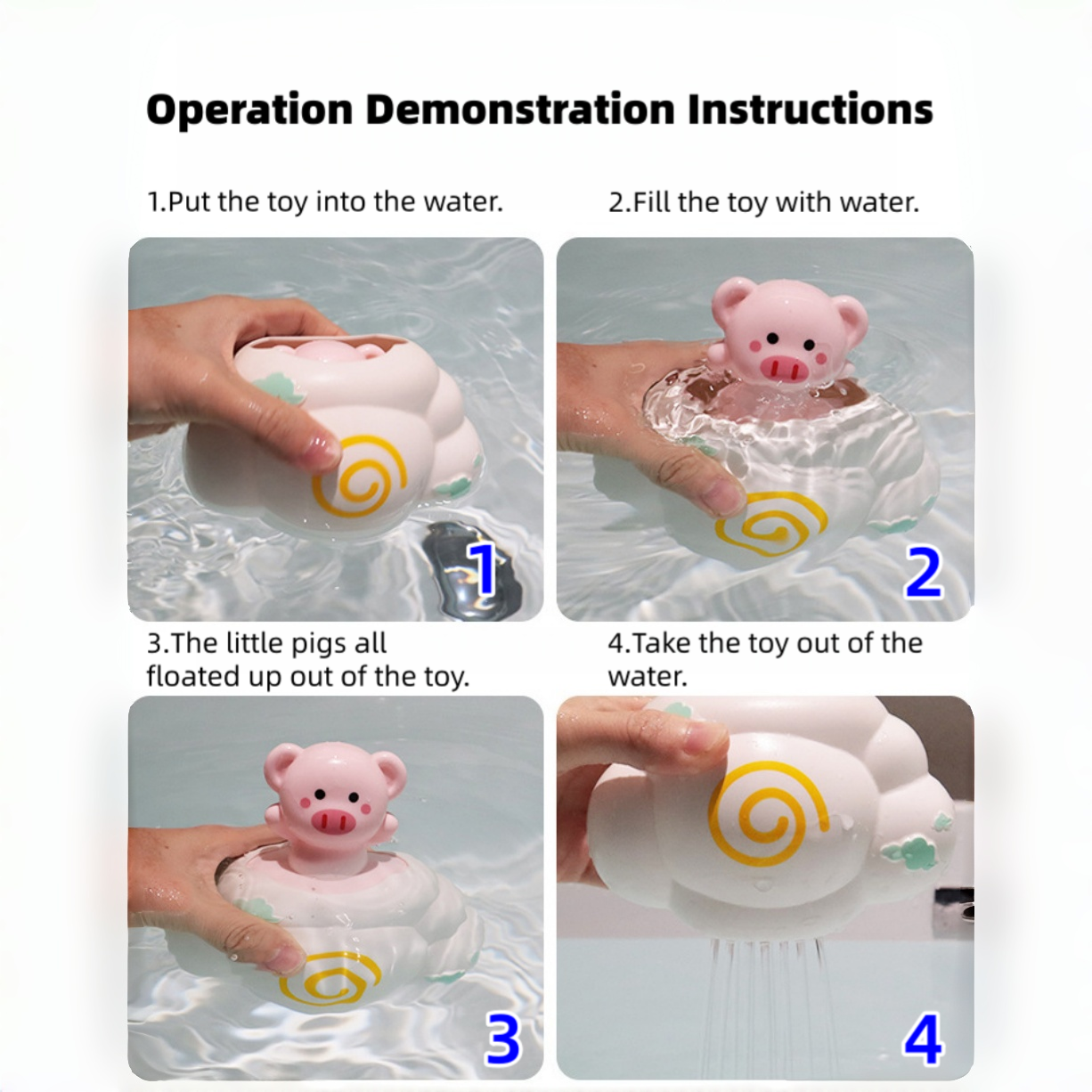 AliExpress Baby Bath Toy, Bathing Cute Swimming Water Spraying Clouds Shower Bath Toy For Kids Water Playing Toy, view 2