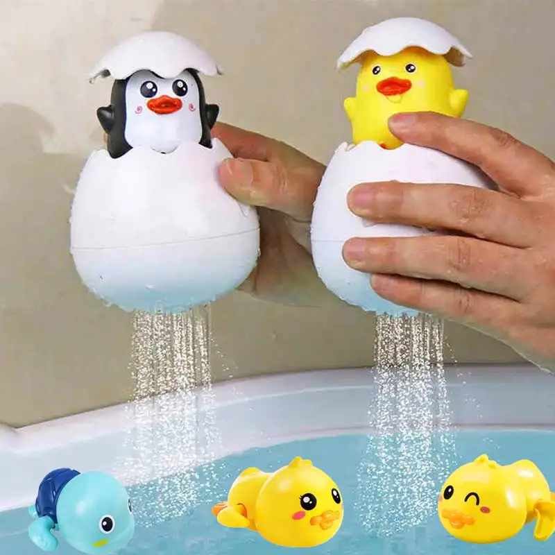 AliExpress Baby Bath Toy Cute Duck Penguin Egg Water Spray Sprinkler Shower Sensory Toy Gift for Kids Toddlers, view 2