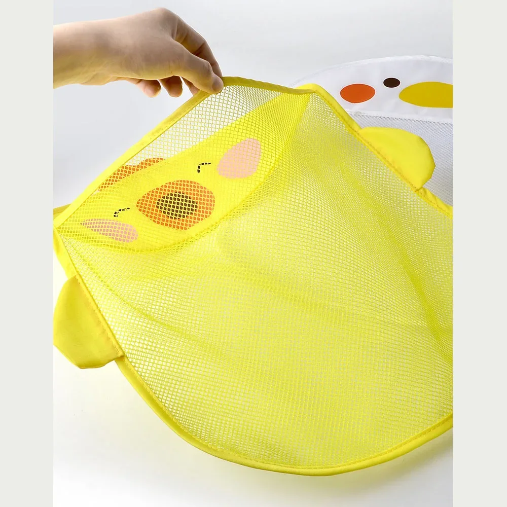 AliExpress Baby Bath Toy Storage Bag Cartoon Cute Duck Mesh Quick Drying Bathroom Bath Bag with Suction Cup Drying Hanging Bag, view 3