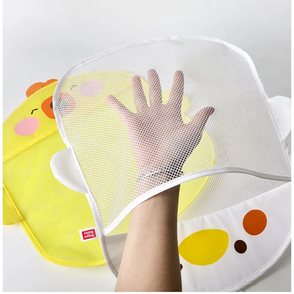 AliExpress Baby Bath Toy Storage Bag Cartoon Cute Duck Mesh Quick Drying Bathroom Bath Bag with Suction Cup Drying Hanging Bag, view 4