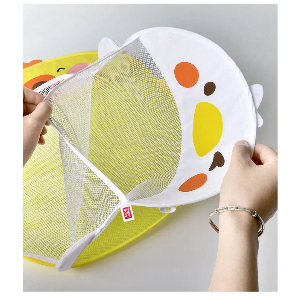 AliExpress Baby Bath Toy Storage Bag Cartoon Cute Duck Mesh Quick Drying Bathroom Bath Bag with Suction Cup Drying Hanging Bag, view 5
