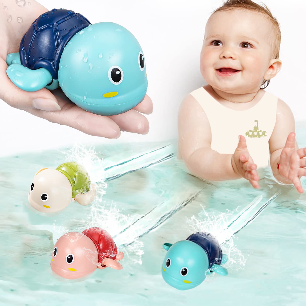 AliExpress Baby Bath Toys Bathing Cute Swimming Turtle Whale Pool Beach Classic Chain Clockwork Water Toy For Kids Water Playing Toys