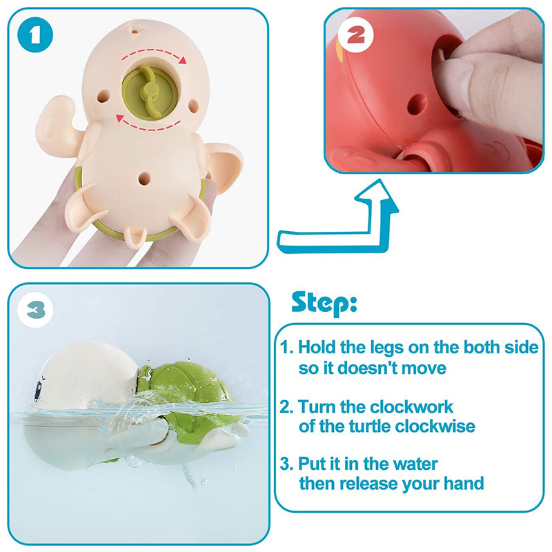 AliExpress Baby Bath Toys Bathing Cute Swimming Turtle Whale Pool Beach Classic Chain Clockwork Water Toy For Kids Water Playing Toys, view 6