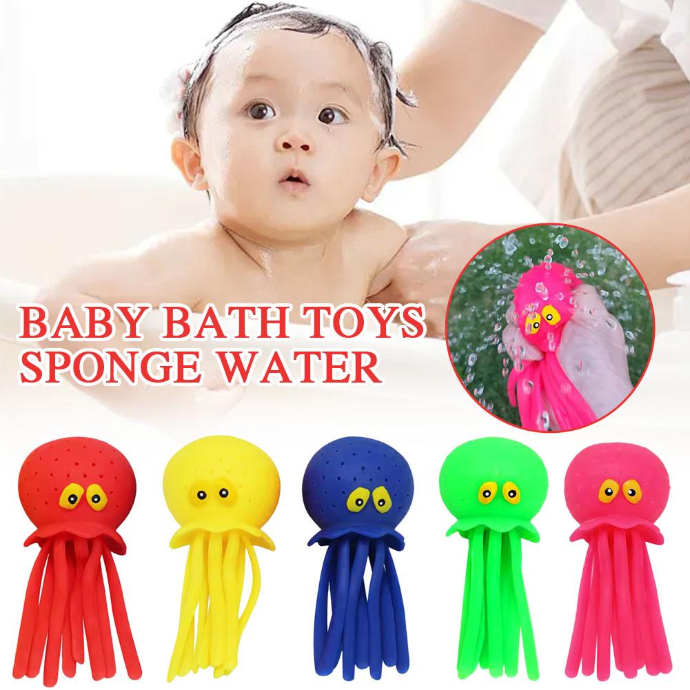 AliExpress Baby Bath Toys Sponge Water Absorbing Octopus Squeezing Stress Relief Toys Summer Swimming Play Water Bath Toy for Children, view 2