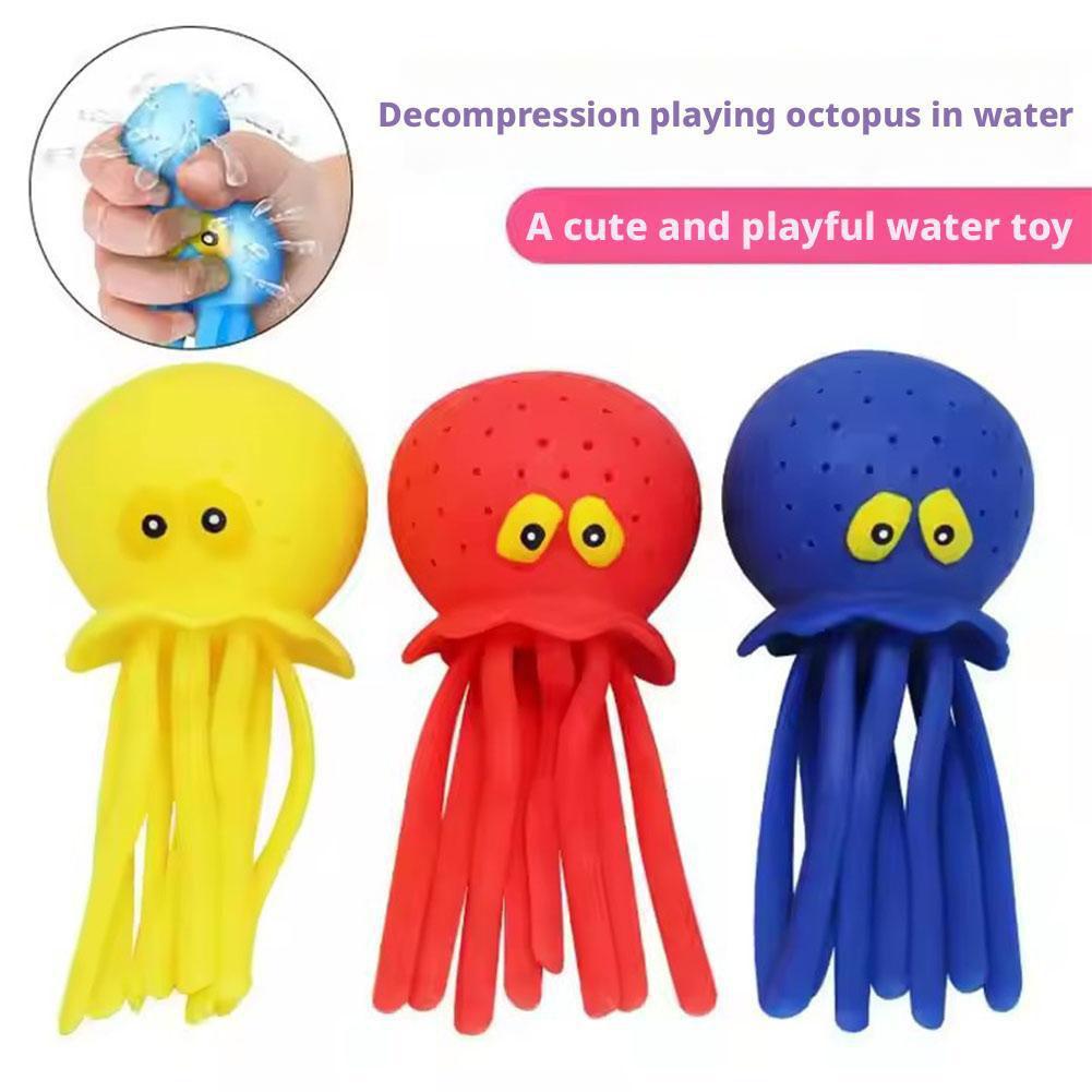 AliExpress Baby Bath Toys Sponge Water Absorbing Octopus Squeezing Stress Relief Toys Summer Swimming Play Water Bath Toy for Children, view 3