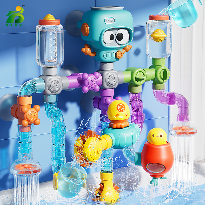 AliExpress Baby Bath Toys with Strong Suction Cups Tubes Spinner Squirt Water Game Set Toddlers Kids Shower Pool for 3 Years Children Gifts