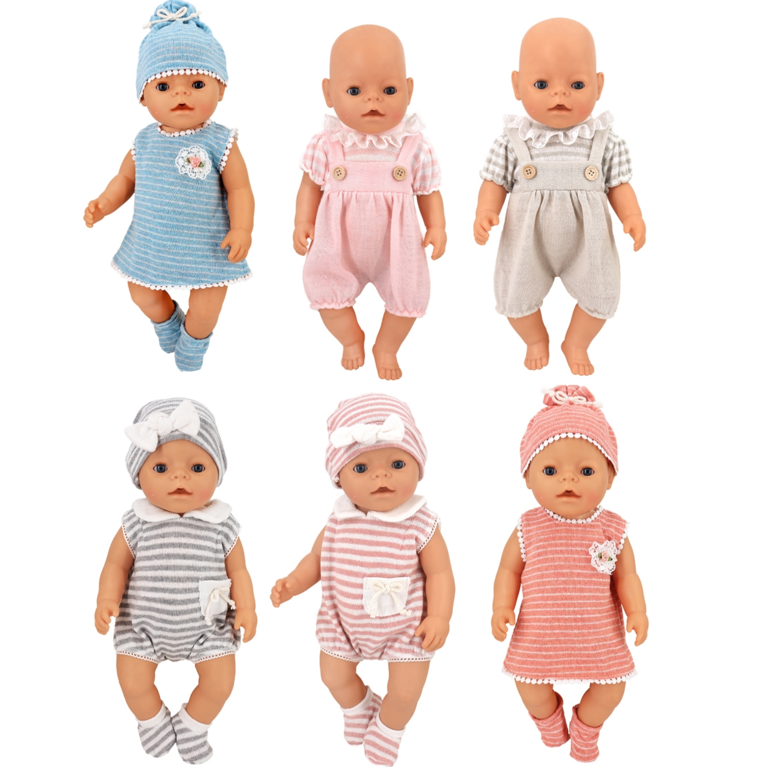 AliExpress Baby Born Doll Clothes For 13-18 Inch Newborn Doll Cute 43cm Newborn Doll Accessories Festival Birthday Gift, view 2