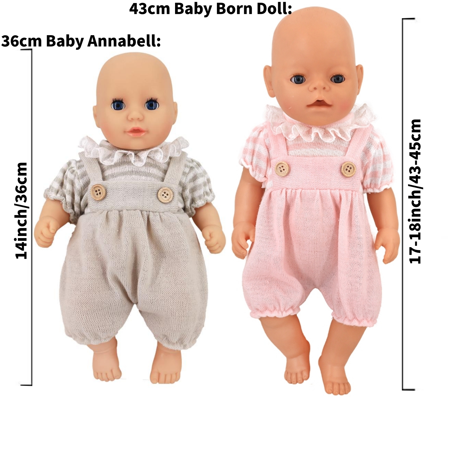 AliExpress Baby Born Doll Clothes For 13-18 Inch Newborn Doll Cute 43cm Newborn Doll Accessories Festival Birthday Gift, view 4