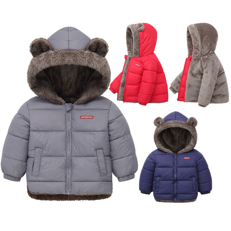 AliExpress Baby Boys Girls Jacket Hooded Cotton Outerwear Children's Thick Fleece Coat Cashmere Padded Jackets Winter Boys Girls Warm Coats