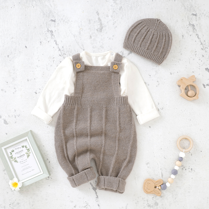 AliExpress Baby Boys Girls Rompers Hats Clothes Fashion Sleeveless Knitted Newborn Infant Netural Strap Jumpsuits Outfits Sets Toddler Wear
