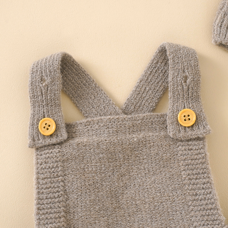 AliExpress Baby Boys Girls Rompers Hats Clothes Fashion Sleeveless Knitted Newborn Infant Netural Strap Jumpsuits Outfits Sets Toddler Wear, view 4
