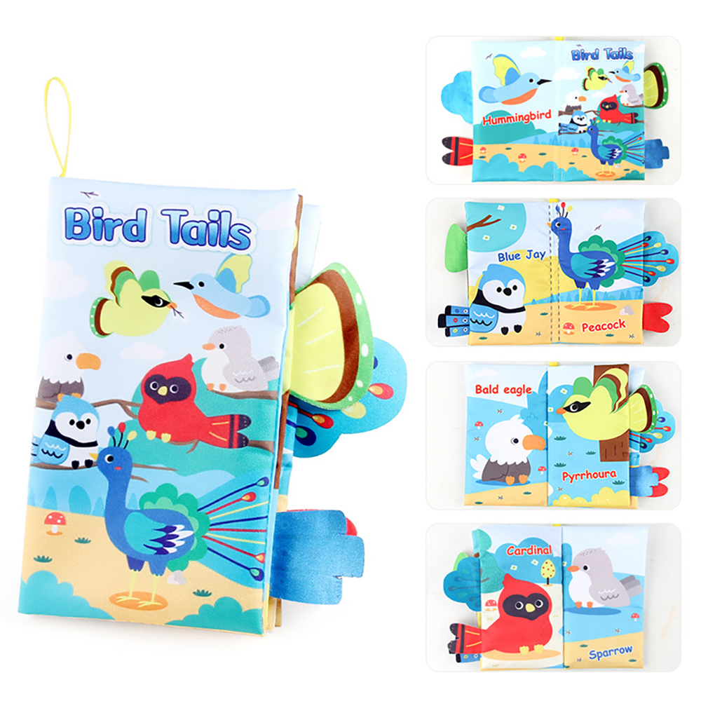 AliExpress Baby Cloth Book Toys Cartoon Animals Tail Educational Ringed Paper Cloth Book Toys Enlightenment Baby Toys 0-12 Months Gifts, view 5