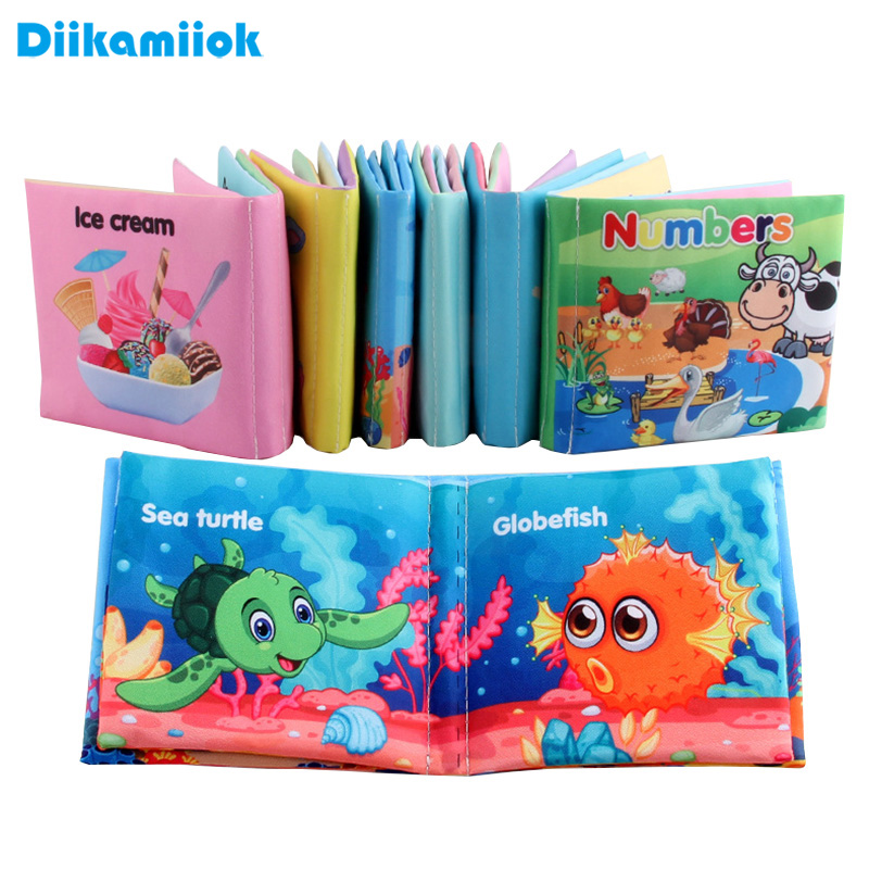 AliExpress Baby Cloth Books Enlightenment Early Educational Toys Kids Fruits Animal Numbers Food Cognitive Book for Toddlers 12-72 Month