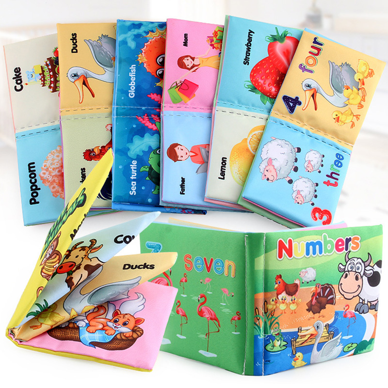 AliExpress Baby Cloth Books Enlightenment Early Educational Toys Kids Fruits Animal Numbers Food Cognitive Book for Toddlers 12-72 Month, view 3