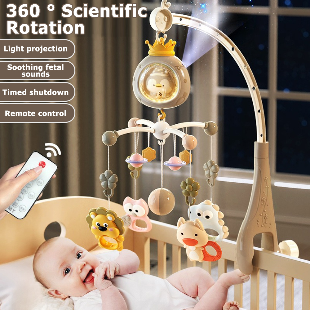 AliExpress ​Baby Crib Mobile with Projector and Night Light, Remote Control Musical Rotating Toy with Soothing Lullabies for Newborns