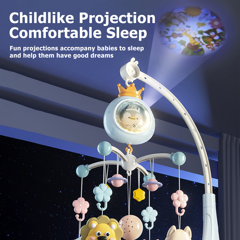 AliExpress ​Baby Crib Mobile with Projector and Night Light, Remote Control Musical Rotating Toy with Soothing Lullabies for Newborns, view 2