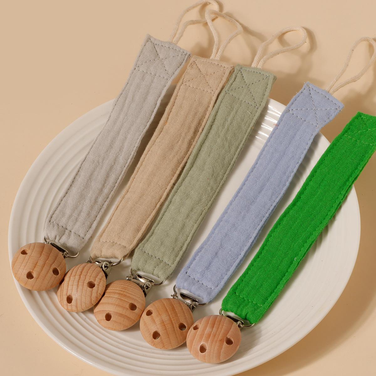AliExpress Baby Cute Printing Pacifier Clip Kid Beech Clip Cotton Holder Chain Nipple Bracket Holder For Newborn Gift Kids Toy Dummy Clip, view 3