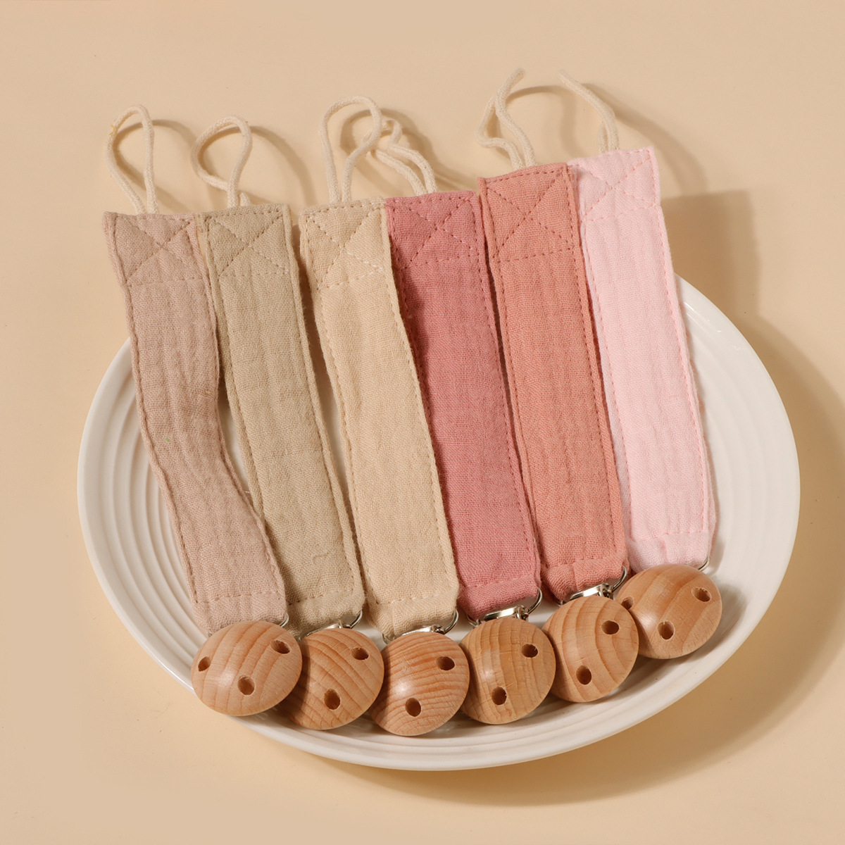 AliExpress Baby Cute Printing Pacifier Clip Kid Beech Clip Cotton Holder Chain Nipple Bracket Holder For Newborn Gift Kids Toy Dummy Clip, view 4