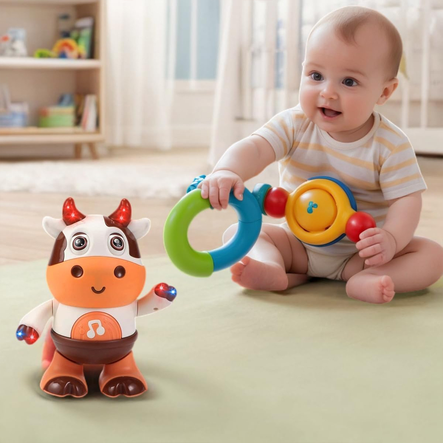 AliExpress Baby Dancing Cow Toy - Electric Music Plush Cow with Funny Songs and Moves, Baby Interactive Baby Toys, Cute Toddler Christmas G, view 2