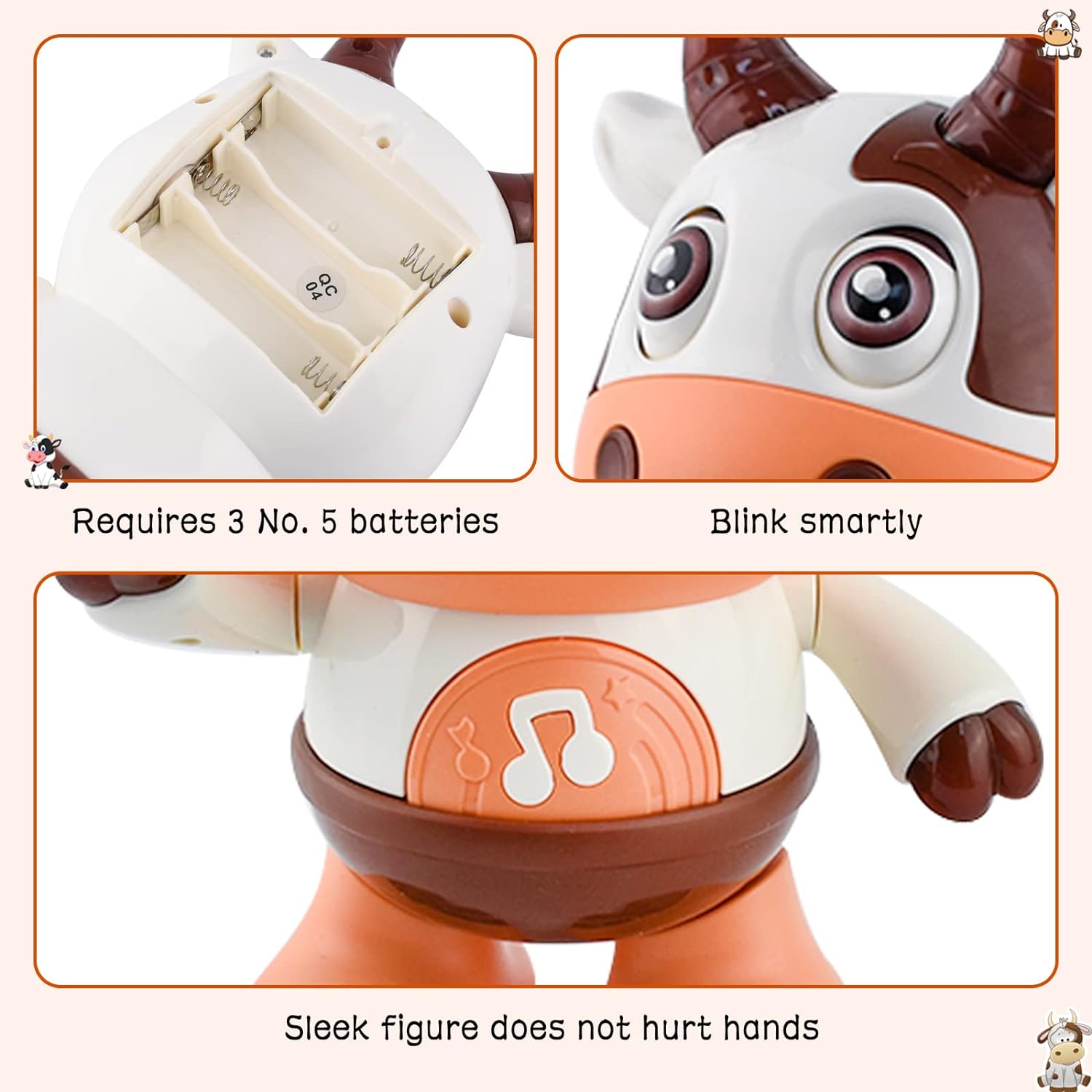 AliExpress Baby Dancing Cow Toy - Electric Music Plush Cow with Funny Songs and Moves, Baby Interactive Baby Toys, Cute Toddler Christmas G, view 5