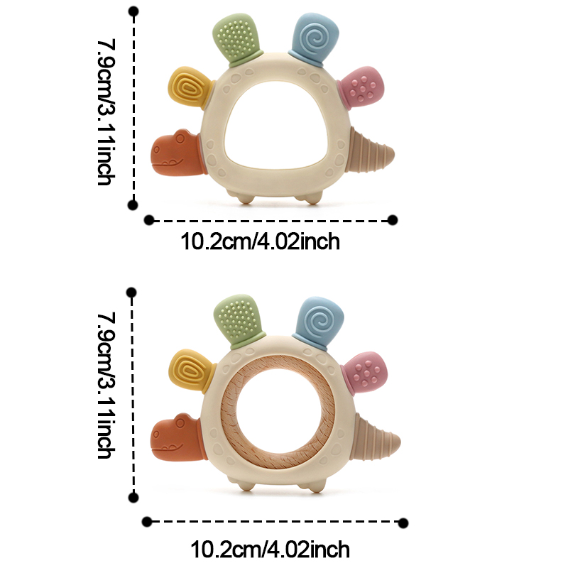 AliExpress Baby Dinosaur Silicone Teething Toys BPA Free Easy to Grip Infant Care Teether Chewing Toy for Newborn Gift Babies Accessory, view 3