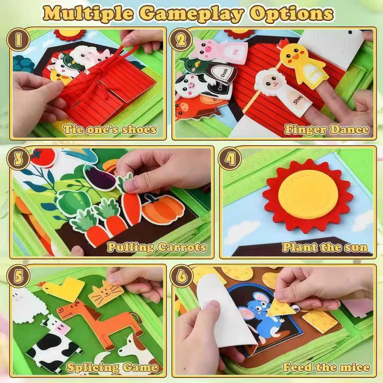 AliExpress Baby Early Education Schoolbag Safe Felt Interactive Busy Board Alphabet Educational Toy for Children Felt Alphabet Learning Boa, view 3