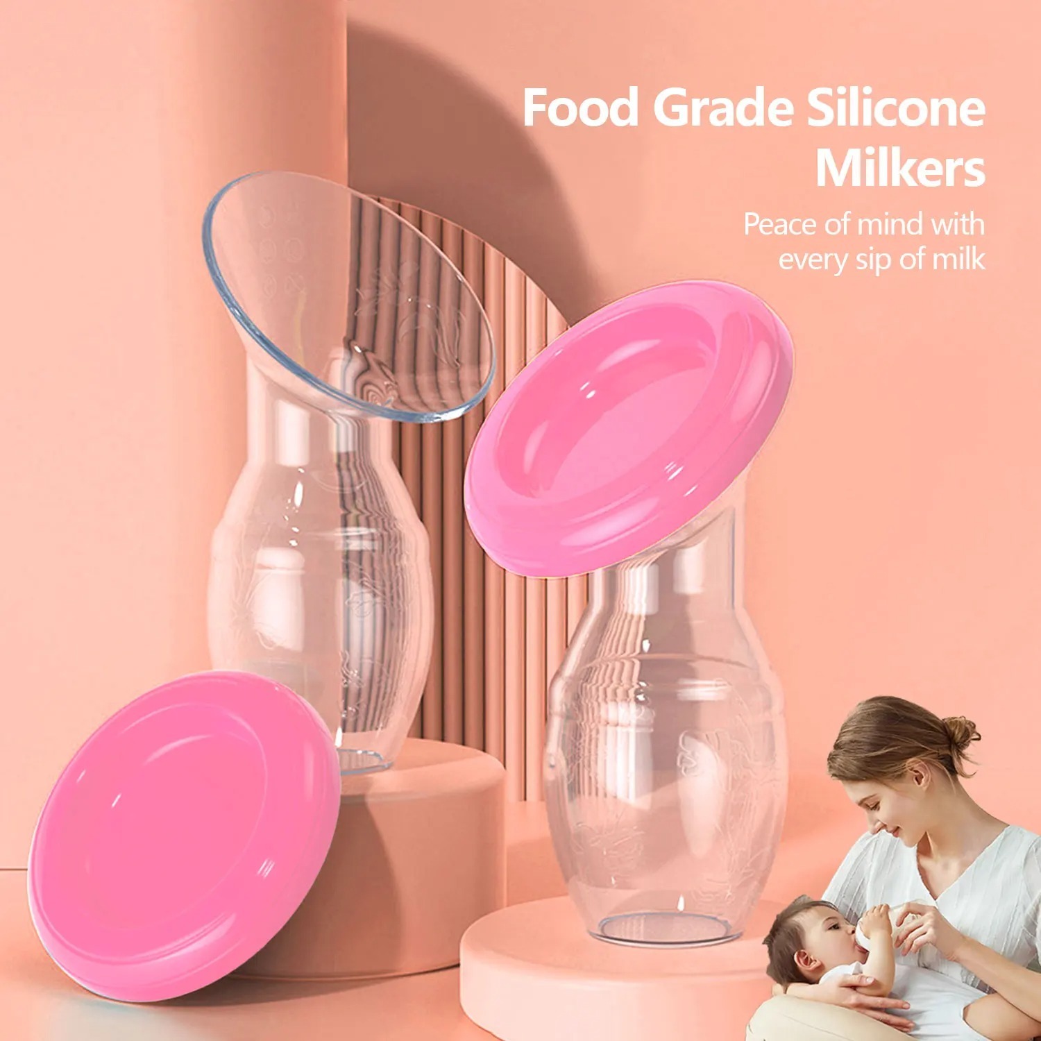 AliExpress Baby Feeding Manual Breast Pump Partner Breast Collector Automatic Correction Breast Milk Silicone Pumps Maternity Products