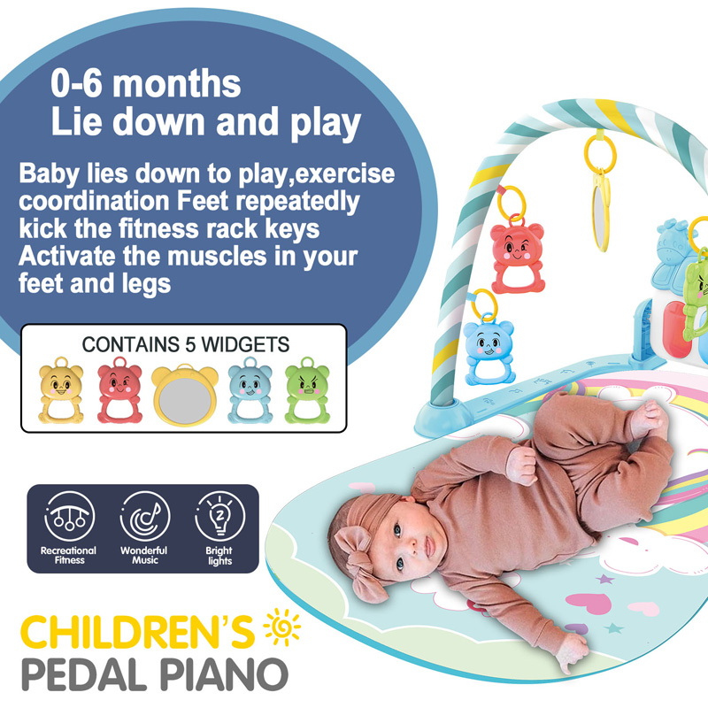 AliExpress Baby Fitness Stand Music Play Gym Activity Toys Newborn Piano Crawling Blanket Pedal Game Pad Early Education 0-36 Months Gifts, view 4