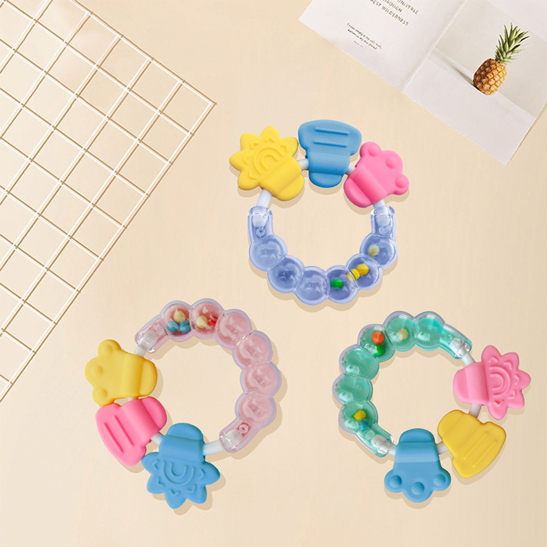 AliExpress Baby Fruit Style Soft Rubber Rattle Teether Toy Newborn Chews Food Grade Silicone Teethers Infant Training Bed Toy Chew Toys Kid, view 5