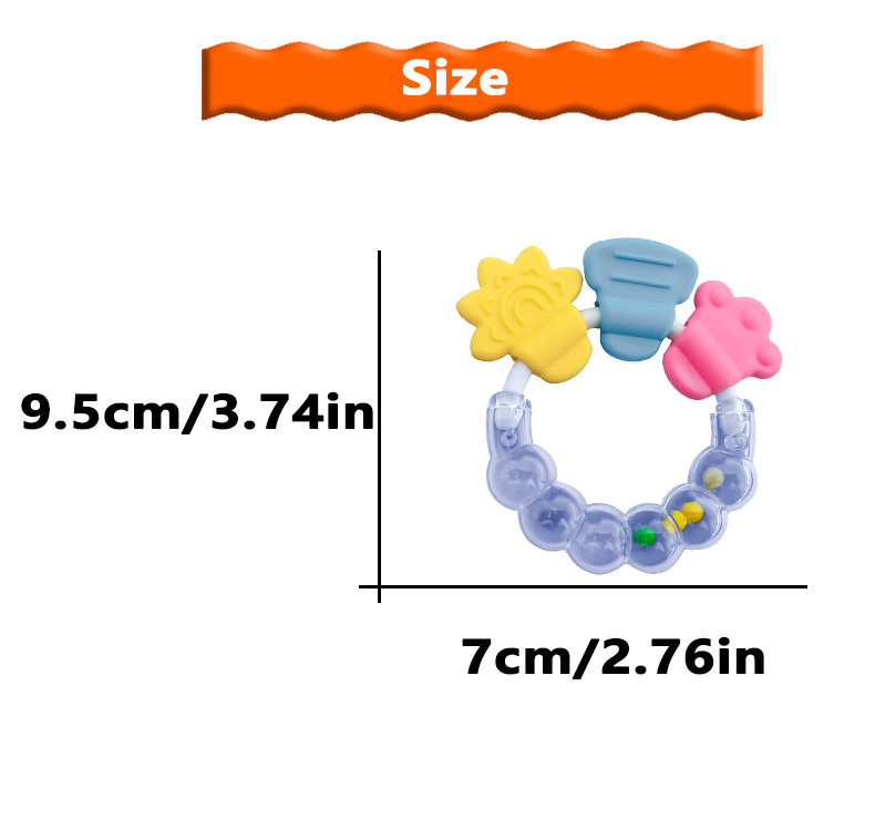 AliExpress Baby Fruit Style Soft Rubber Rattle Teether Toy Newborn Chews Food Grade Silicone Teethers Infant Training Bed Toy Chew Toys Kid, view 6