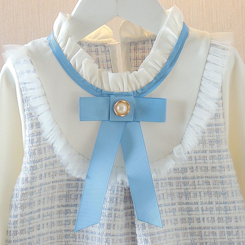 AliExpress Baby Girl Dresses Spring/Fall Bow-Tie Plaid Long-Sleeve Girls' Dress Adorable Princess Baby Dress Baby Girl Clothes, view 5