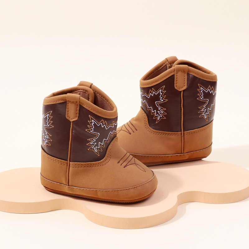 AliExpress Baby Little Boots Soft PU and Cotton High Quality 2024 New Style Spring and Autumn Prewalking Shoes for Boys and Girls BHX3210