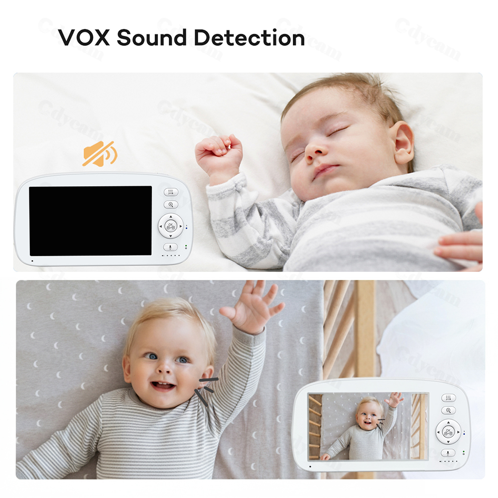 AliExpress Baby Monitor with Camera and Night Vision, 5''Display with 5000mAh Battery,Pan-Tilt-Zoom Video Baby Monitor,2-Way Talk Lullabies, view 6