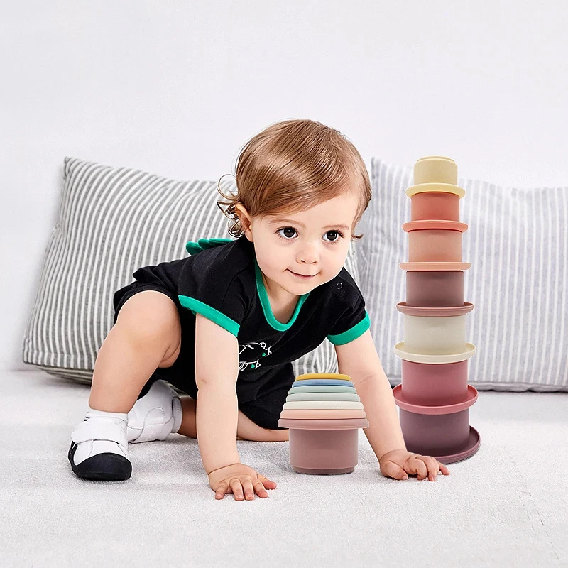 AliExpress Baby Montessori Cup Stacking Toys Beach Pool Bathtub Educational Toys for Toddler Infant 0-12 Month Xmas Gift, view 3