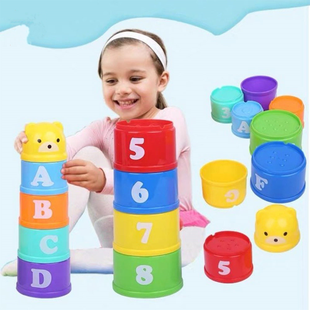 AliExpress Baby Montessori Cup Stacking Toys Beach Pool Bathtub Educational Toys for Toddler Infant 0-12 Month Xmas Gift, view 4