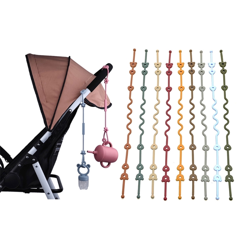 AliExpress Baby Pacifier Chain with Safety Straps Silicone Holder Stroller & Highchair Accessory Drinking Cup Holder Strap for Pram