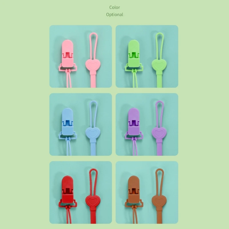 AliExpress Baby Pacifier Teething Clip Silicone Chain Fastened Strap for Newborn Teether Chain Nipple Holder Nursing Accessories, view 2