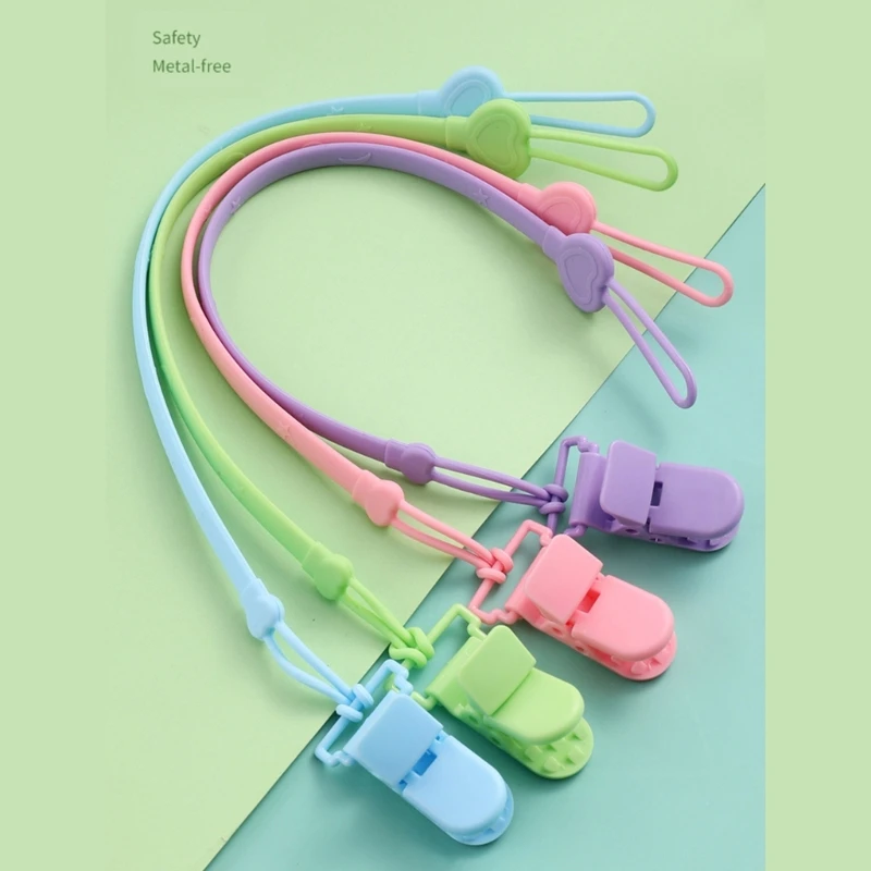 AliExpress Baby Pacifier Teething Clip Silicone Chain Fastened Strap for Newborn Teether Chain Nipple Holder Nursing Accessories, view 3