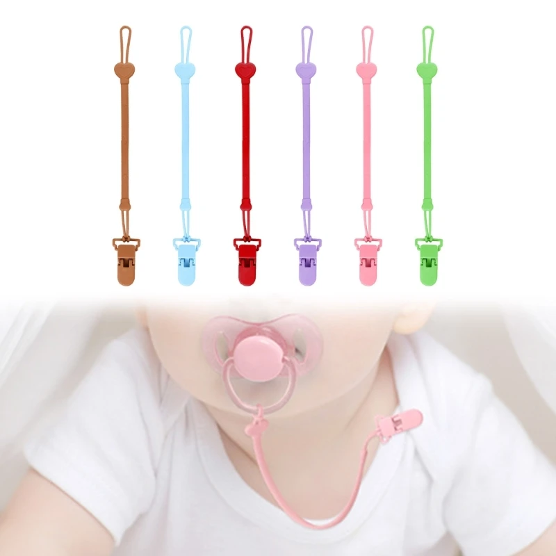 AliExpress Baby Pacifier Teething Clip Silicone Chain Fastened Strap for Newborn Teether Chain Nipple Holder Nursing Accessories, view 4